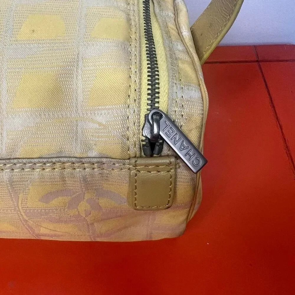 Y2k Chanel 2004/05 by Karl Lagerfeld yellow sport travel line makeup bag purse